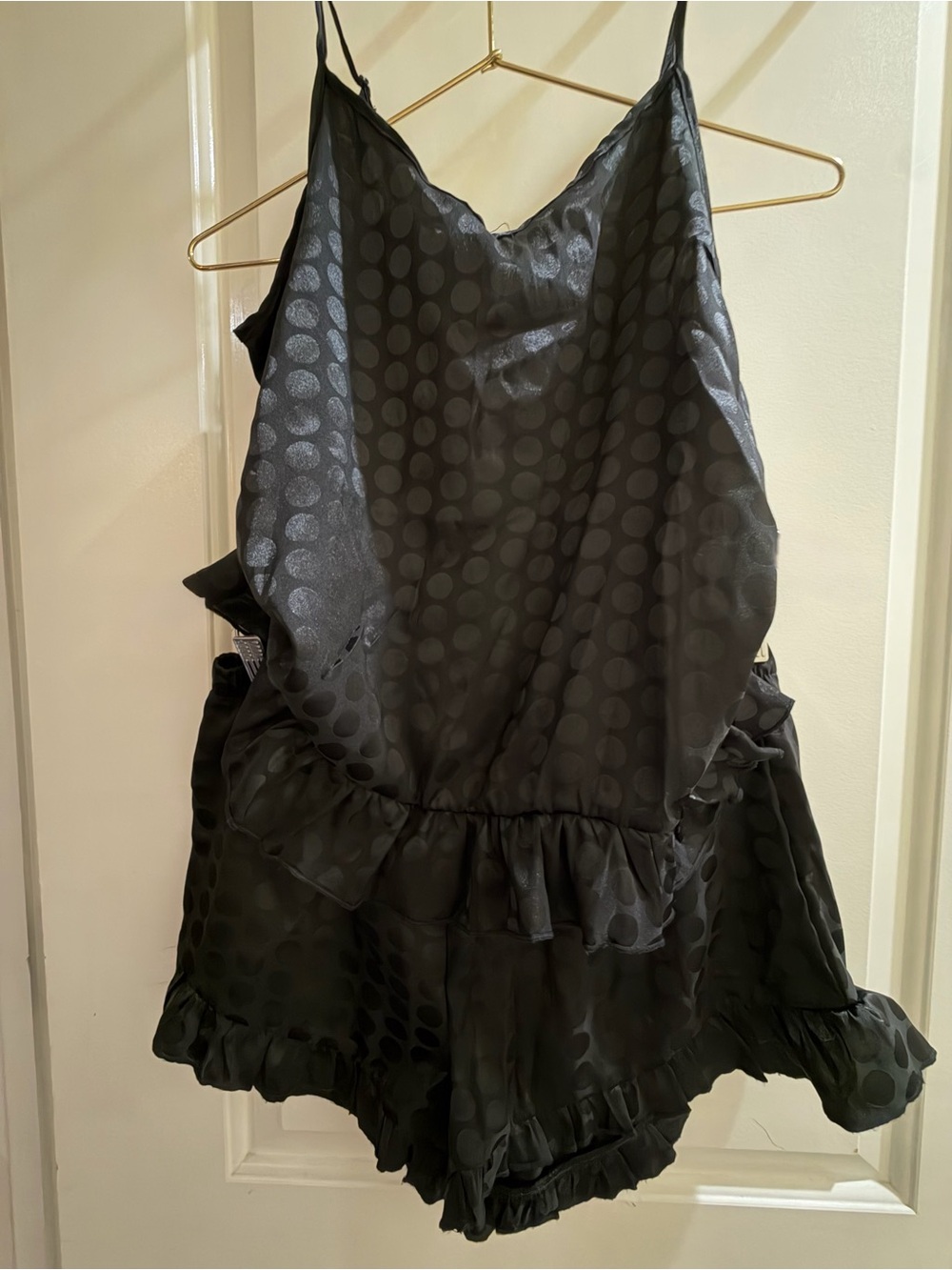 Marilyn Monroe Black polka dot ruffle sleepwear